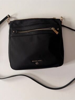 Michael Kors Black Crossbody Bag with Gold Accents